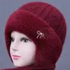 Gorro de Lana Cálido de Invierno con Felpa para Madres de Mediana Edad y Mayores, Gorro de Punto para Señoras Mayores con Protección Auditiva para el Frío al Aire Libre