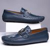 Primavera e verão ao vivo online Celebrous TikTok Sapatos masculinos de crocodilo Bean Explosions Sapatos masculinos de couro genuíno para dirigir Sapatos casuais de couro