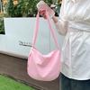 2024 Novo Estilo Pequeno Fresco Listrado Crossbody Bolsa Elegante All-match Canvas Bag Bolsa de Ombro de Grande Capacidade Estilo Ocidental Simples Feminino