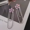 Brincos de Corrente Longa com Garras Exageradas Elegantes de Prata S925 com Strass para Mulheres Brincos com Franjas de Diamante Colorido Europeus e Americanos Brincos da Moda