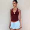Moda Femenina Transfronteriza Nueva Verano 2026 Sexy Cuello Halter Espalda Descubierta de Atar Ajustado Camiseta sin Mangas Camisola de Chica Atrevida