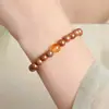 Pulseira de madeira de pessegueiro antiga estilo Montanha Putuo para homens e mulheres, cinco elementos (metal, madeira, água, fogo, terra) pulseira de contas de oração budista de sândalo da sorte