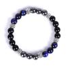 Pulsera transfronteriza de Amazon con cuentas de tambor de plata antigua, mineral de hierro negro, ojo de tigre colorido, pulsera Joker de moda europea y americana.