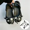 Accesorios para zapatos Croc, piezas para armar tú mismo, flores metálicas tridimensionales de lujo ligero con diamantes y perlas, hebillas de zapato desmontables, decoración de superficie de zapato