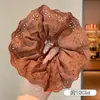 Scrunchie com vibe feminina, elástico de cabelo coreano fofo, acessório de cabelo estilo preguiçoso oversized, faixa de cabelo para coque