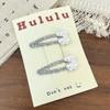 Horquilla vintage coreana de plata con forma de gota de agua, dulce temperamento, pinza bb de perla, tocado para hija princesa, niños, horquilla rota