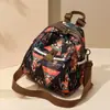 Mochila de Lona Colorida Tendência e Legal Venda Barata Transfronteiriça Mochila de Viagem Dupla Finalidade Feminina Antifurto Tecido Bolsa Escolar para Estudante Feminina