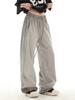 Pantalones Deportivos Casuales Rayados Rosas Estilo Retro Americano para Mujer 2026 Otoño Tendencia High Street Holgados Rectos Caída Sudadera