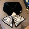 Bufanda de lana tejida de felpa con costuras cruzadas para mujer, cuello cálido de invierno, protección para el cuello de estudiante con estilo coreano