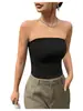 Top Tubo Dupla Camada Estilo Europeu e Americano, Puro e Elegante, Design Transfronteiriço, Curto e Ajustado ao Corpo, Roupa Feminina Sexy e na Moda
