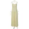 Verão 2026 Moda Feminina Nova Amazon Sexy Gola Halter Poá Retro Plissado Elegante Vestido de Poá Atacado