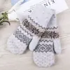 Nuevos Guantes Otoño/Invierno para Mujer Doble Capa Más Terciopelo Engrosados Cálidos Tejidos de Punto Guantes de Dedos Completos Guantes de Comercio Exterior