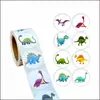 300 Hojas/Rollo Pegatinas de Recompensa de Dinosaurios Rollo Material para Planificador Amazon Pegatinas de Sellado Adhesivas Dibujos Animados