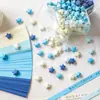 Serie Degradado Azul Sensación de Alta Gama Papel Estrella Botella Estrella Estrella de la Suerte Origami DIY Hecho a Mano Deseos de Cumpleaños Regalo