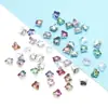 Cuentas de cristal con baño de color base de mariposa con agujero central de 8 MM, accesorios para joyería DIY, pendientes, collar, pulsera, material de accesorios