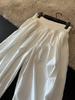 [preventa] 4P Fresco de Verano ~ Empalme de Tornillo/pantalones Blancos de Oxígeno lulu para Mujer de Verano Sueltos Joker Ocio