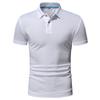 Polo de solapa de color liso para hombre, camiseta informal de manga corta de talla grande, de comercio exterior de verano de 2022