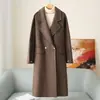 Edición Limitada Otoño/Invierno 2026 Nuevo Abrigo Doble Faz de Mezcla de Lana de Alpaca para Mujer Chaqueta Larga de Lana