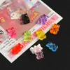 Urso Colorido de Gelatina Pequenos Acessórios Resina Artesanal DIY Cola de Creme Capa de Celular Ímã de Geladeira Fivela de Sapato Acessórios de Cabelo
