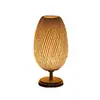 Luminária de mesa para sala de estudo, hotel, luminária de mesa moderna chinesa vintage para cabeceira estilo japonês, luminária de mesa trançada de bambu para quarto, sala de chá wabi-sabi, estilo chinês
