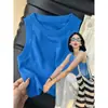 Chaleco de Punto Retro Americano para Mujer, Top sin Mangas de Verano como Capa Base, Camisola con Control Lateral de Pecho Estilo 'Hot Girl' con Espalda Cruzada