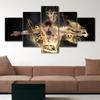 Amazon One Piece Pintura Decorativa de Cinco Peças Parede de Fundo de Sofá Pintura a Spray Cabeceira Animação Pintura Suspensa Pintura Decorativa de Animação