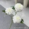 Flores Artificiales con 3 Cabezas: Peonía Koi, Loto, Peonía Grulla para Decoración de Espacios, Diseño de Paisajes, Accesorios de Fotografía, Venta al por Mayor