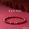 Pulseira de cinábrio natural feminina alto teor areia dourada roxa contas douradas koi esta pulseira ano da vida para enviar presente para namorada atacado