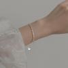 Pulseira Nalan Prata S925 para Mulheres, Simples, Doce, Fresca, Contas de Luz de Feijão Oval Prateado, Borboleta, Joia de Mão S4481