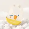 Babero para bebé, babero de silicona impermeable para comida de bebé, delantal de alimentación portátil para niños, protector anti-suciedad y salivación