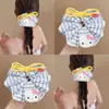 Goma para el pelo de gato Kt estilo coreano con lazo, banda para el pelo grande con rayas azules refrescantes, para moño, para mujer