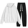 Traje Deportivo Casual de Dos Piezas para Pareja, Nuevo para Primavera y Otoño, Popular en Europa y América, Sudadera Holgada Versátil y Pantalones Deportivos para Jóvenes