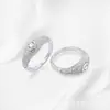 Novedades Europeas y Americanas, Completamente Incrustados con Diamantes, Anillos de Joyería con Baño de Oro Blanco Real que Conservan el Color, Anillos de Regalo de Navidad, Stock Listo del Fabricante