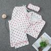 Fornecimento direto da fábrica roupas para pais e filhos comércio exterior algodão bolha amassado pijamas colete feminino shorts infantil conjunto de sete peças roupa de casa 7