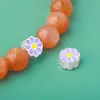 Nuevos Accesorios de Plata de Ley S925 Flor Morada Pegamento Flor de Durazno Perforada Cruzada Estilo Ins Pulsera de Cuerda Hecha a Mano DIY Accesorios