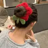 Elegante y lindo anillo para el cabello con forma de flor de esponja, anillo para el intestino grueso, cuerda para la cabeza con sentido avanzado, cabeza esférica, cuerda para el cabello con tendón de goma, simple