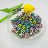 Perlas Redondas de Color Sólido Leopardo de Acrílico de 16 mm con Agujero Recto, Perlas Sueltas para Bolígrafo de Cuentas DIY, Cadena para Teléfono Móvil, Cadena para Bolso, Accesorios de Joyería