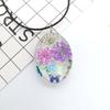 Planta DIY Criativa Pingente Personalizado Colar Oval Feminino Três Cores Gipsofila Joia Esférica de Vidro Feita à Mão
