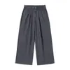 MAGMANS Outono Novo Calça de Trabalho Plissada Retrô Marca Moderna Masculina Solta Reta Perna Larga Longa K7757