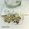 Brincos geométricos listrados em aço inoxidável estilo ins, europeus e americanos, transfronteiriços, modernos e versáteis, atacado de fabricantes de brincos transfronteiriços