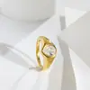Anillo de Acero de Titanio con Circonita para Mujer, Anillos de Pareja Modernos y Únicos, Anillos Decorativos de Lujo Ligero, Venta Directa de Fabricante de Nicho