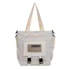 Mochila Escolar Sencilla Bolso de Lona Estilo Ropa de Trabajo para Mujer Bolso Cruzado Deportivo Gran Capacidad Bolso de Hombro para Niños Estudiante Mensajero de Clase
