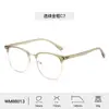 Gafas de media montura estilo halcón anti-luz azul de moda transfronterizas para hombres y mujeres gafas planas para mujeres en línea explosiones rojas retro al por mayor
