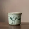 Juego de tazas de té kung fu pintadas a mano bajo vidriado taza de té cuenco de té de cerámica té juego de té Jingdezhen taza de maestro 6 piezas