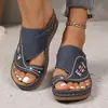 Pantuflas Casuales de Nuevo Estilo Transfronterizas Europeas y Americanas con Bordado de Boca de Pez para Mujer, Pantuflas Planas de Suela Gruesa de Moda, Talla Grande 43