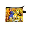 Cartera de monedas de dibujos animados Los Simpsons, bolsa de monedas con cremallera de poliéster, bolsa pequeña para guardar auriculares y llaves de estudiante al por mayor