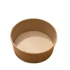 Caja de Empaque para Hielo de Taro, Vaso Desechable Redondo de Papel Kraft, Bol Casero para Ensalada de Frutas, Lonchera, Caja de Picnic con Tapa