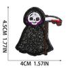Pegatinas de tela con bordado de terror, pegatinas de parche de fantasma rosa brillante, pegatinas de calavera de dibujos animados, bordado por computadora, subsidio de bruja vieja Zhang Zai