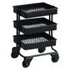 Casa de bonecas modelo de cozinha pequeno rack de armazenamento simulação carrinho móvel mini carrinho rack de armazenamento de piso rack