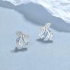 Brincos de prata de lei 925 com zircônia de cereja para mulheres, nova moda, pequenos e delicados, para o lóbulo da orelha, joias de orelha com personalidade e temperamento